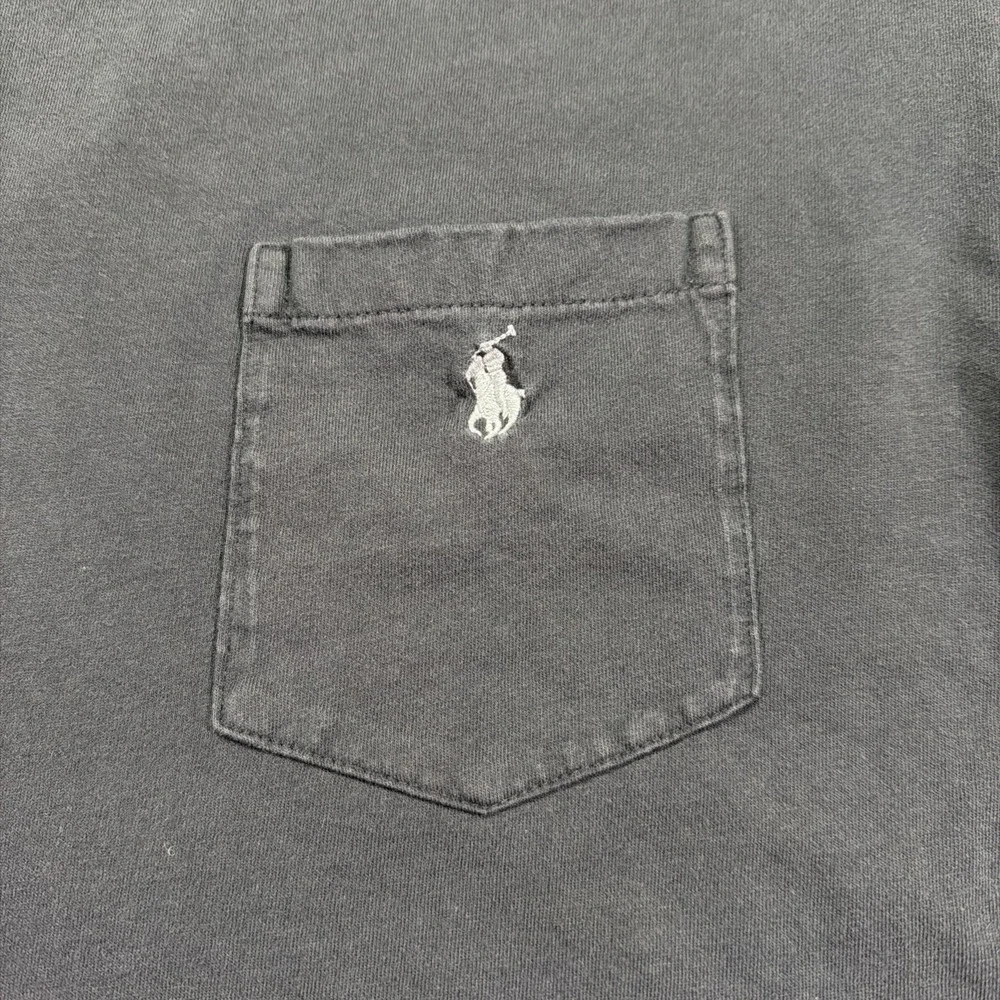 Polo Ralph Lauren Charcoal Gray Pocket Tee Y2k Loose Fit Size Large Classic